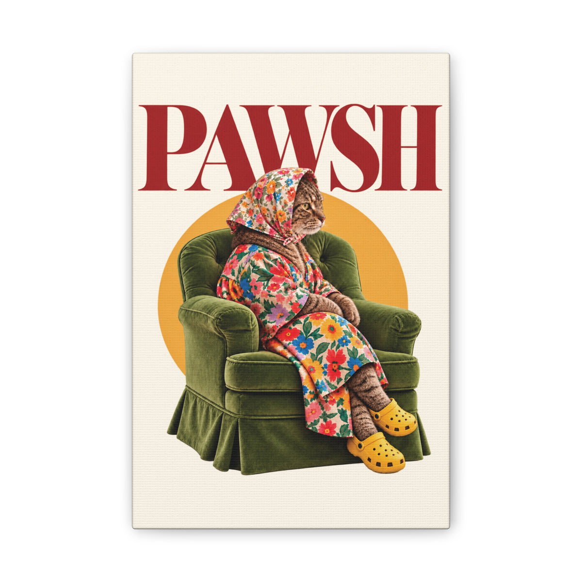 Babushka Cat Pawsh Icon Canvas Wall Art