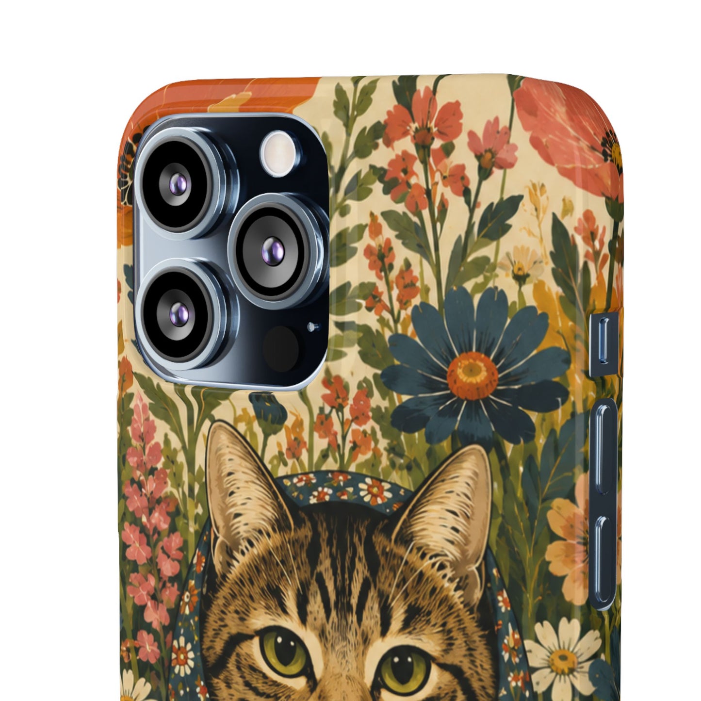 Babushka Cat Peeky Gardens Snap Phone Case