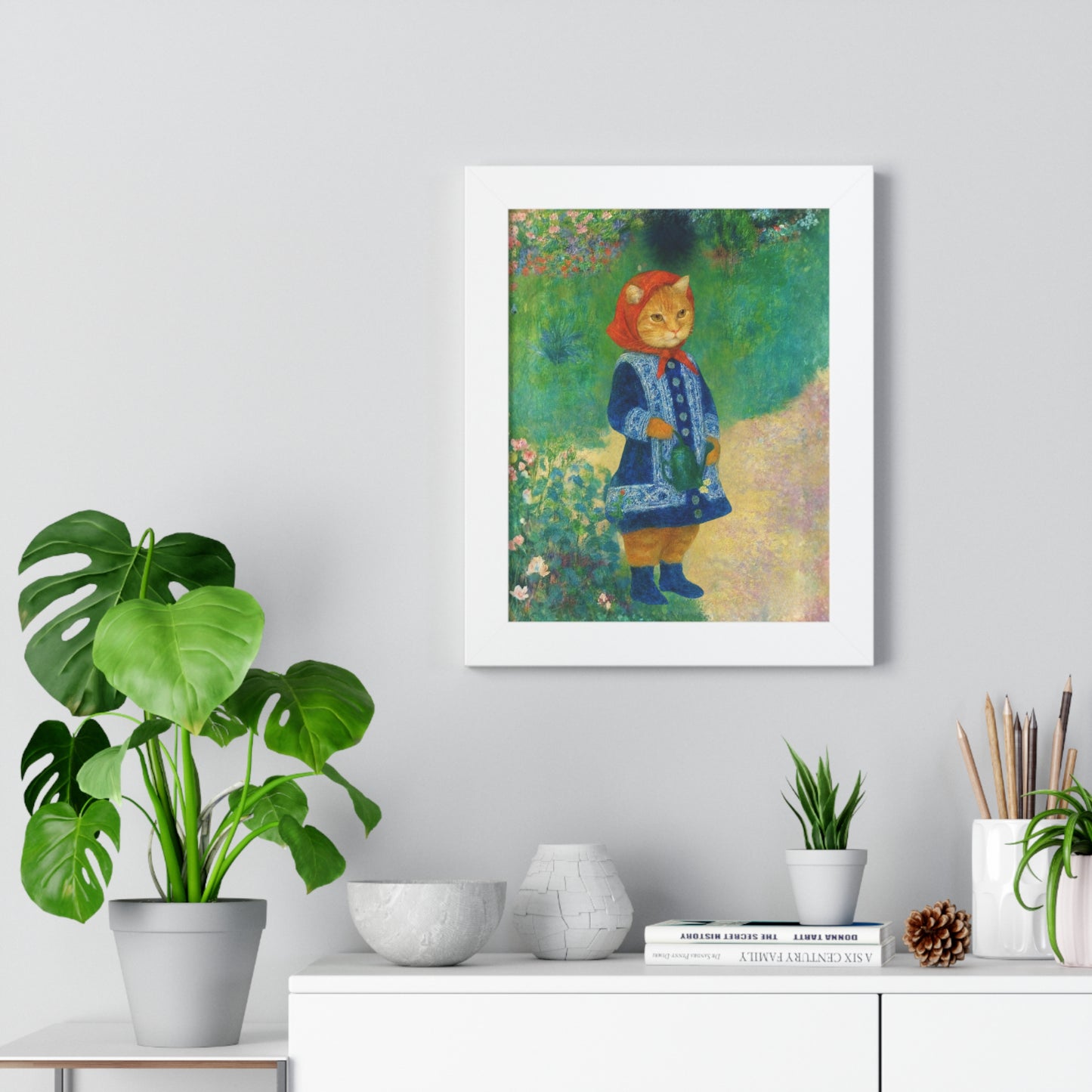 Babushka Cat X Renoir Framed Poster