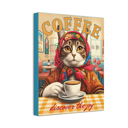 Babushka Cat Coffee Shop Sign Wall Art