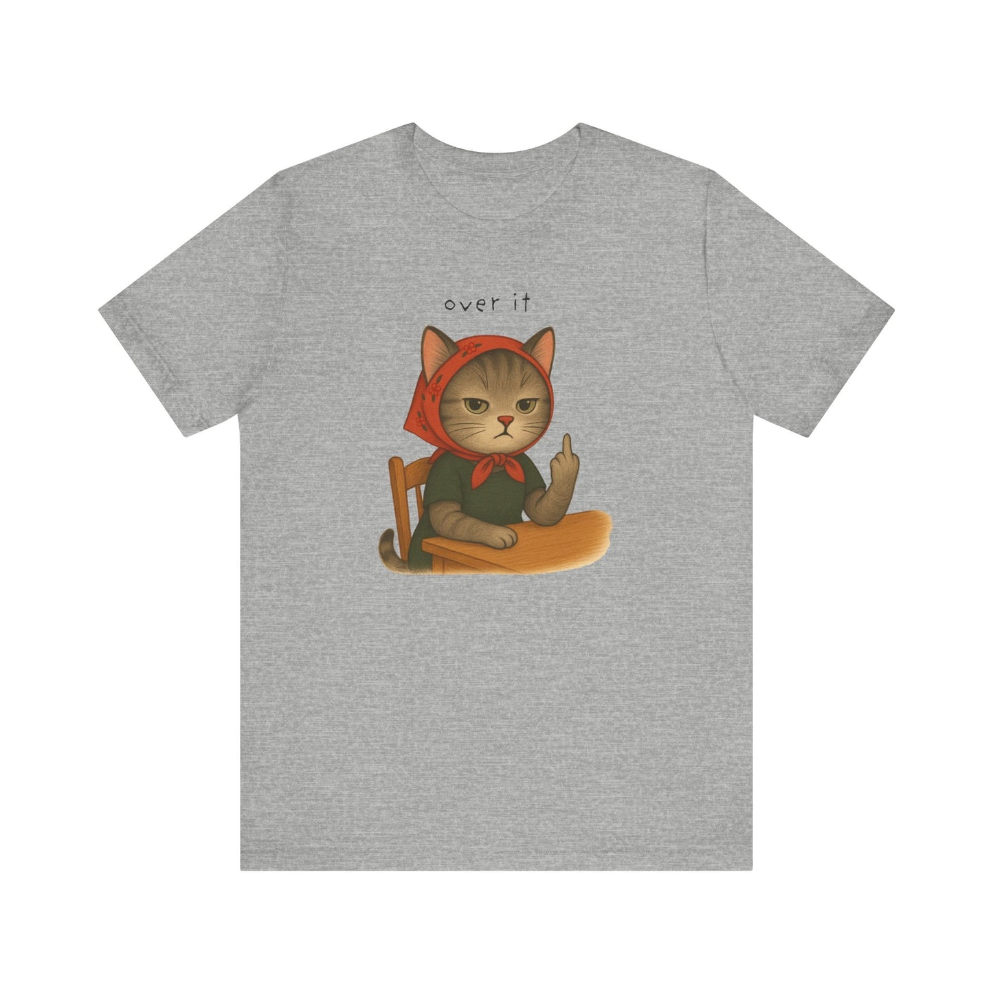 Snarky Cat Lover Unisex Tee, Middle Finger Graphic Shirt, Funny Cat Owner Gift, Short Sleeve T-Shirt, Sarcastic Cat T-Shirt, Cat Mom Dad
