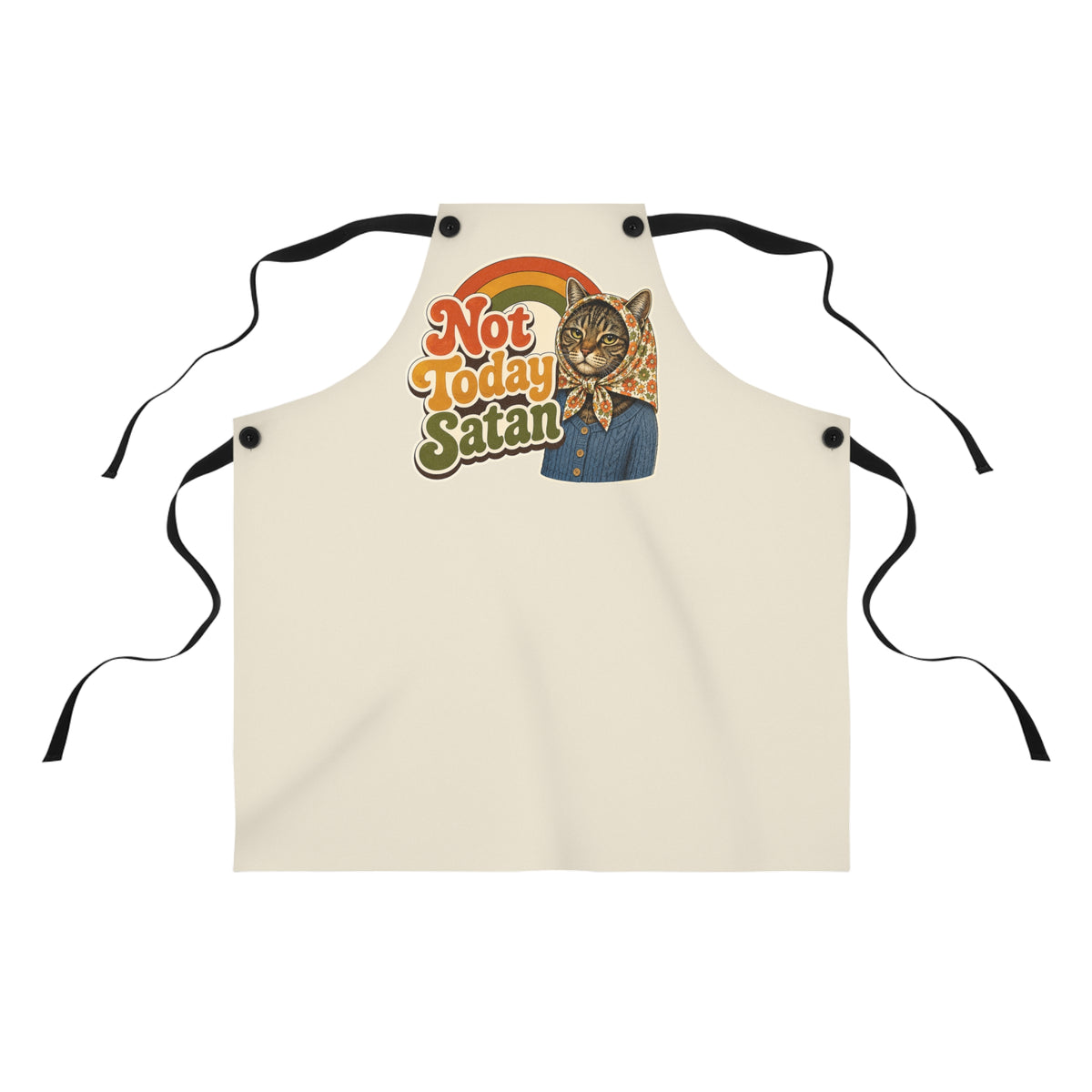 Babushka Cat-Not Today Satan Funny Cat Lover Apron&nbsp;