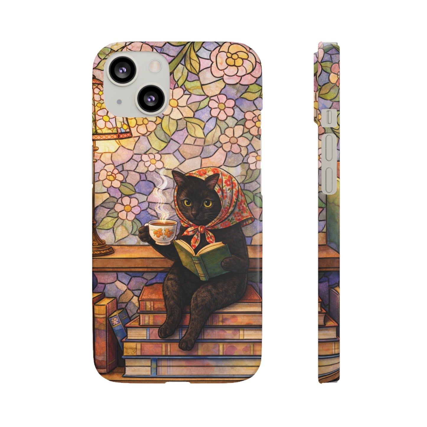 Babushka Cat Reads Artistic Literary Snap Phone Cases