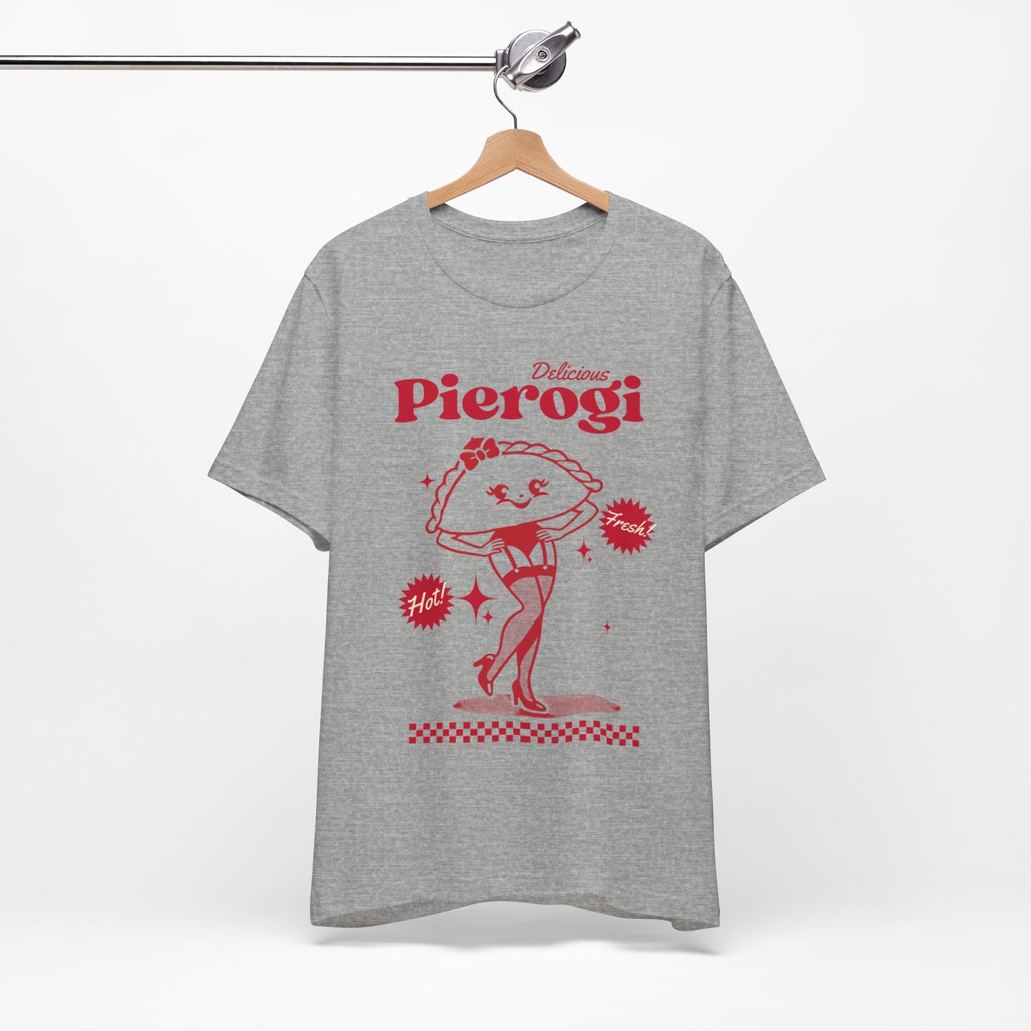 Pierogi, Kitschy Retro Unisex Jersey Short Sleeve Tee for Pierogi Makers, Pierogi Lovers