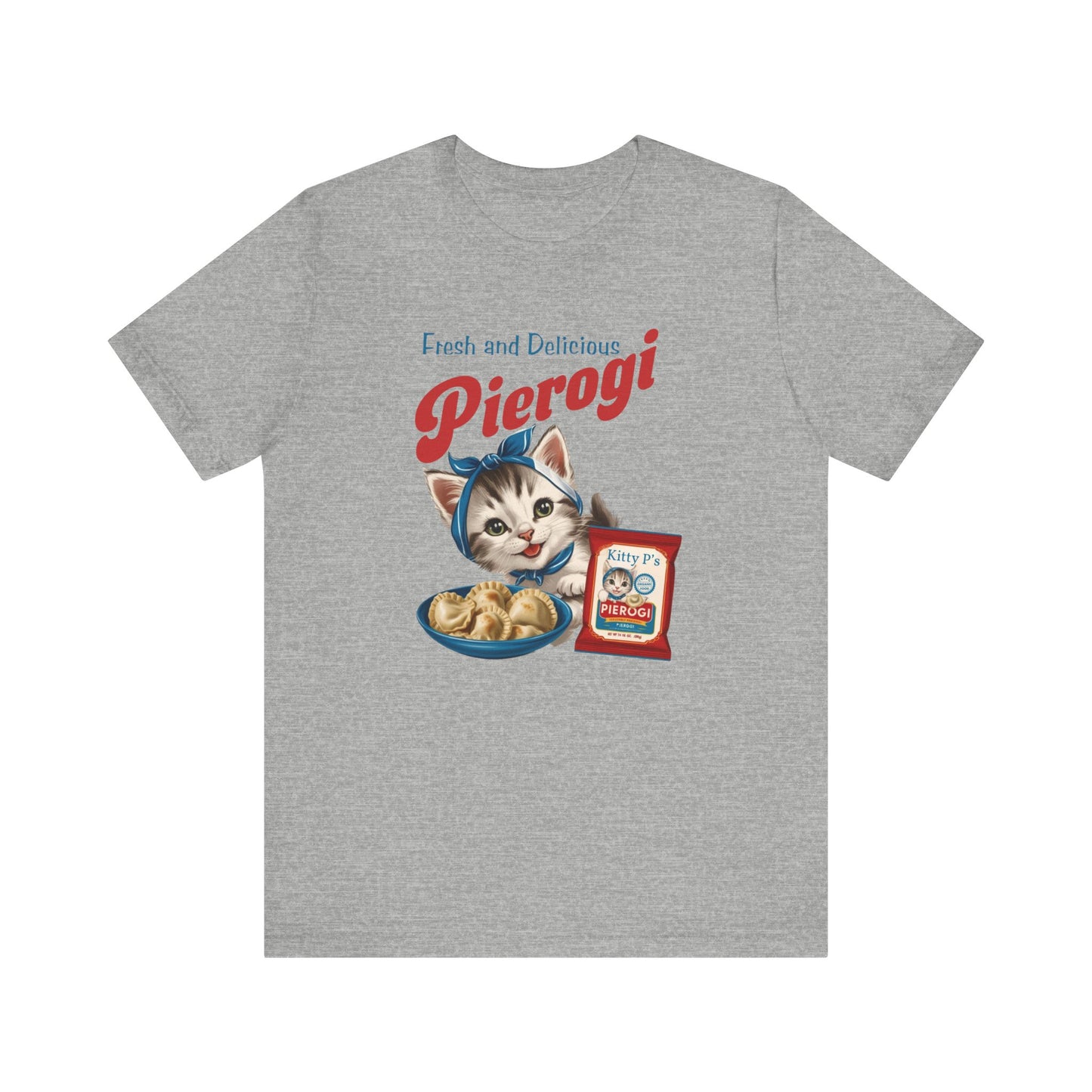 Babushka Cat, Vintage Kitten Piergoi Ad Unisex Jersey Short Sleeve Tee