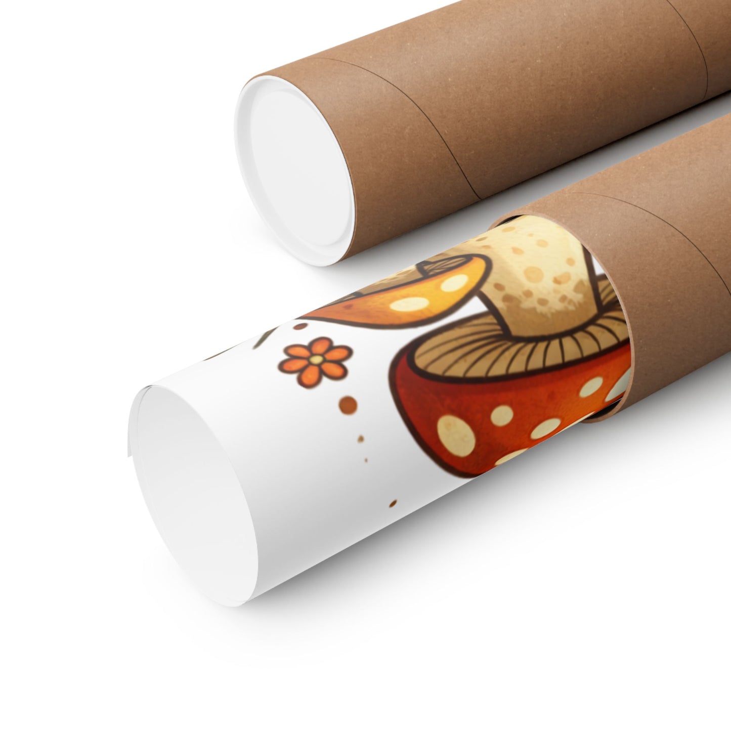 Babushka Cat Merry Mushroom Matte Vertical Poster