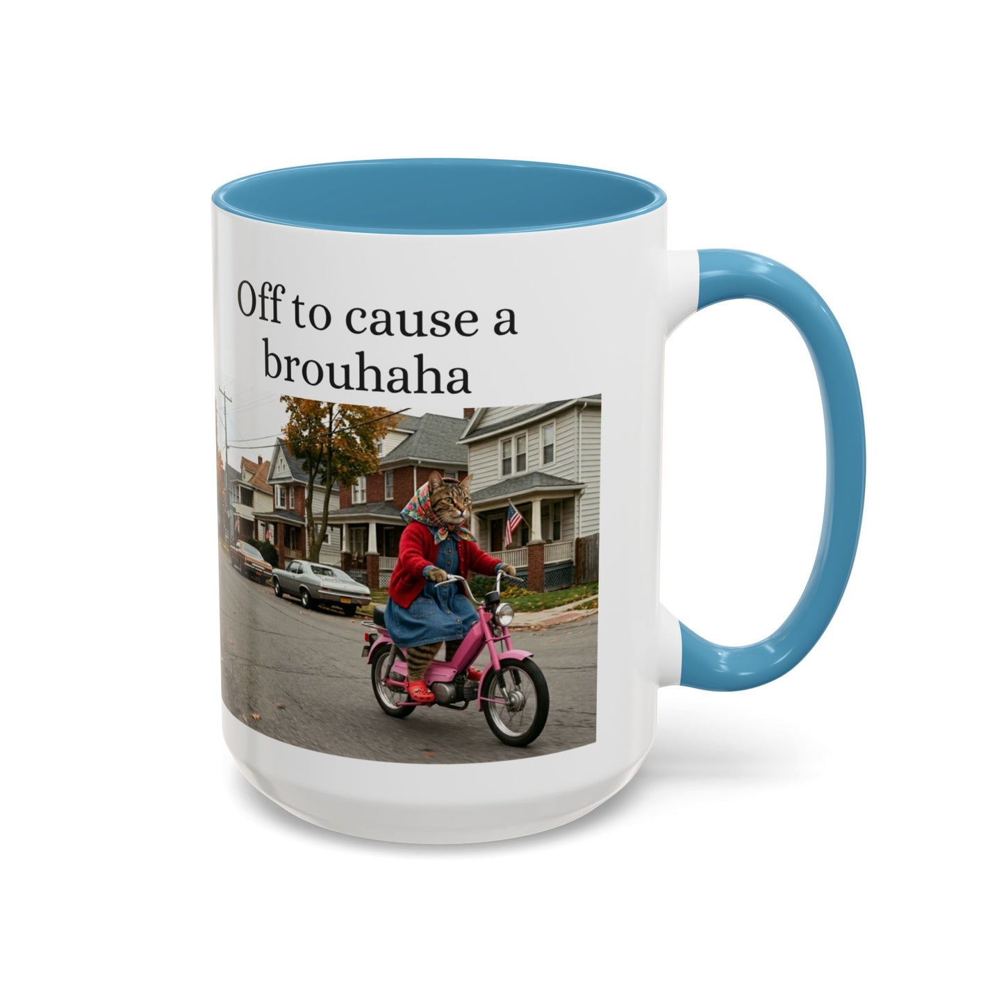 Off to Cause a Brouhaha Accent Coffee Mug (11, 15oz)