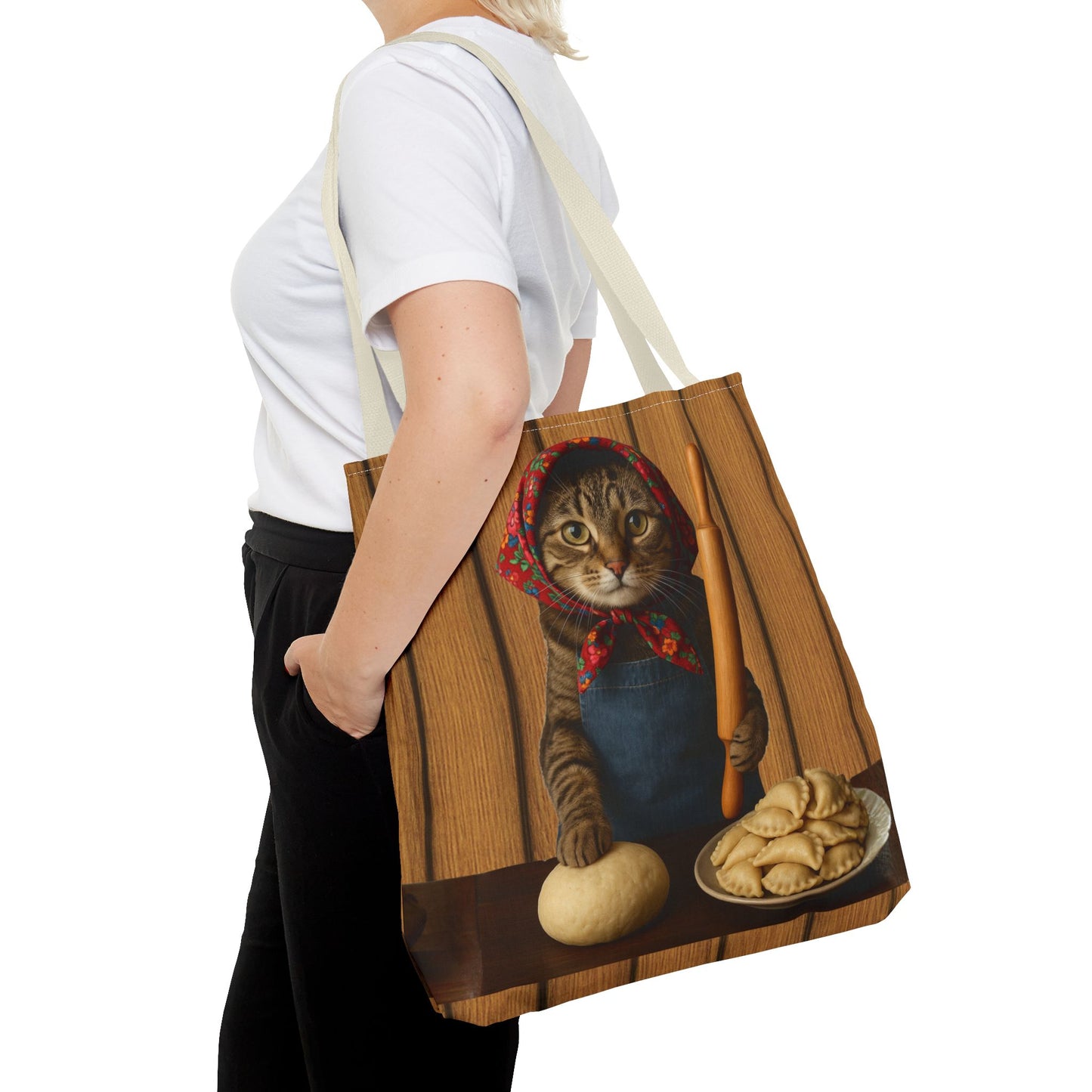 Babushka Cat Pierogi Tote Bag (AOP)