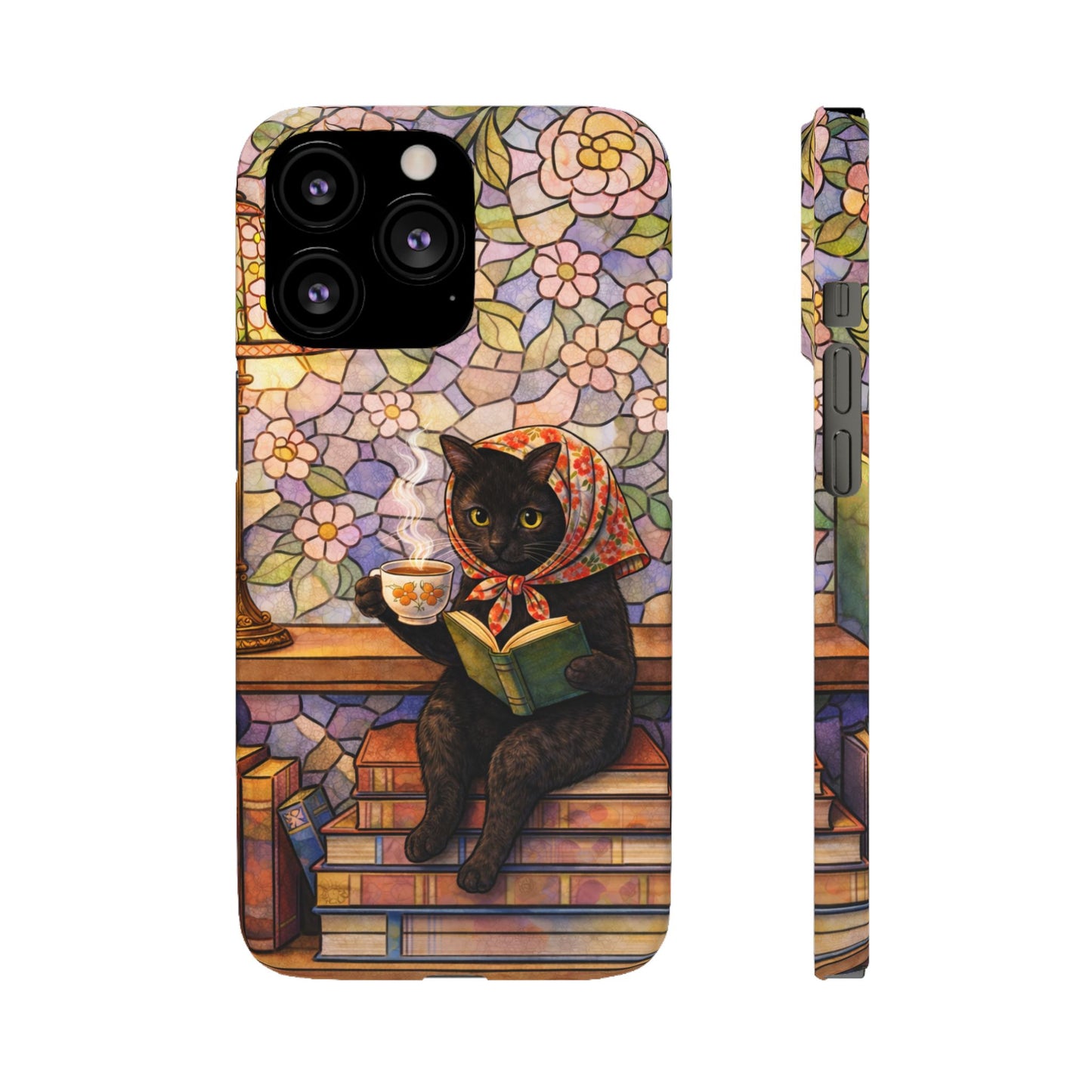 Babushka Cat Reads Artistic Literary Snap Phone Cases