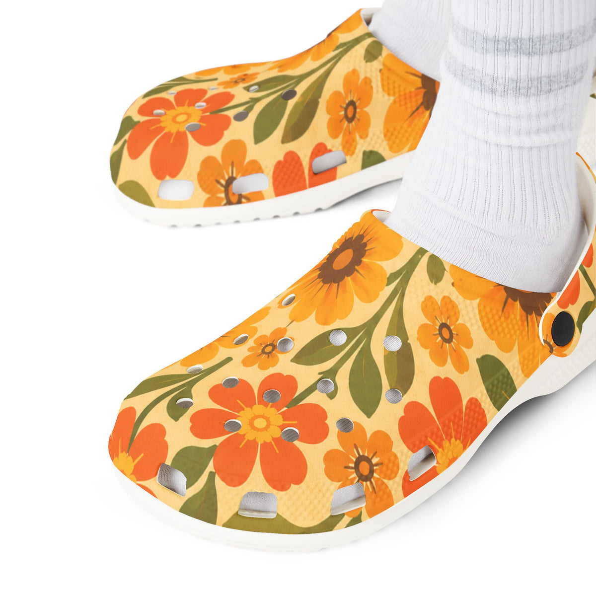 Floral Groove Garden Clogs EVA Foam Rubber Shoes (AOP)
