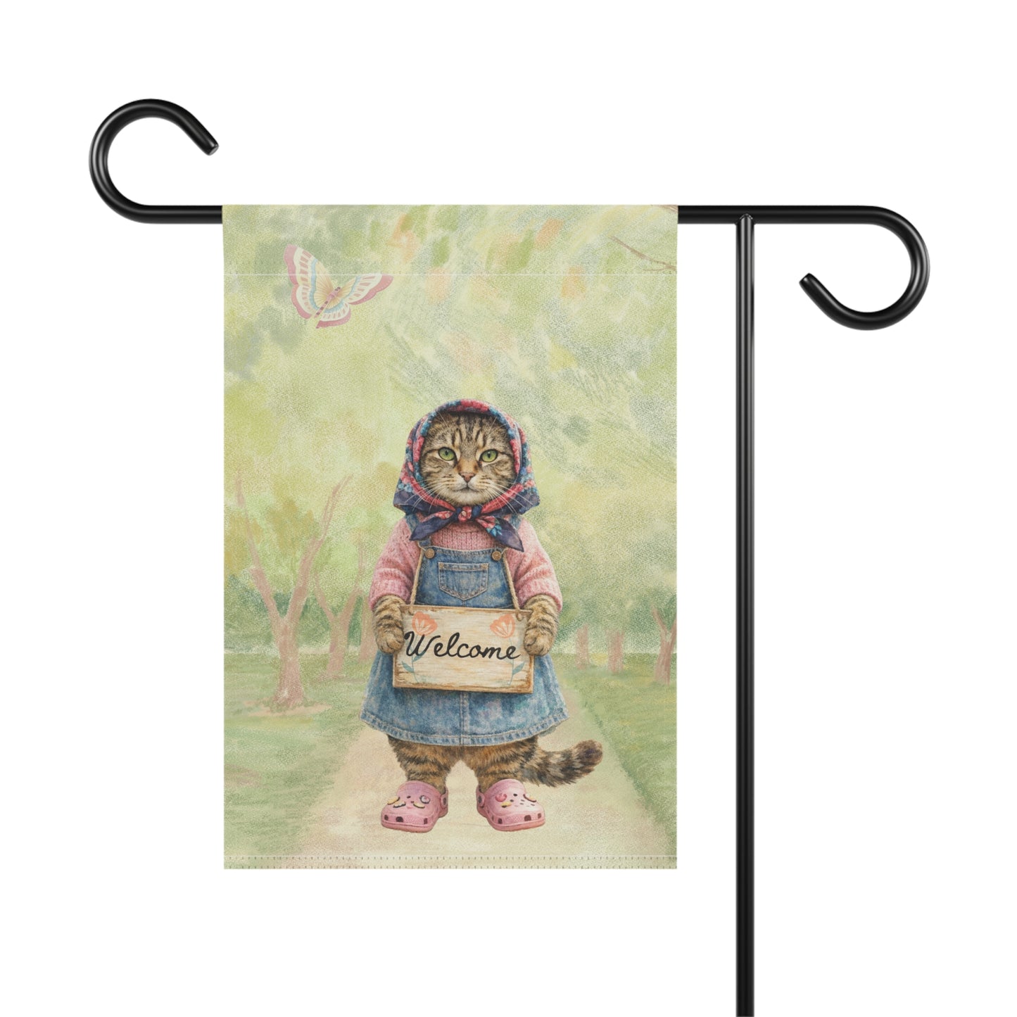 Babushka Cat Garden Flag (No Pole)