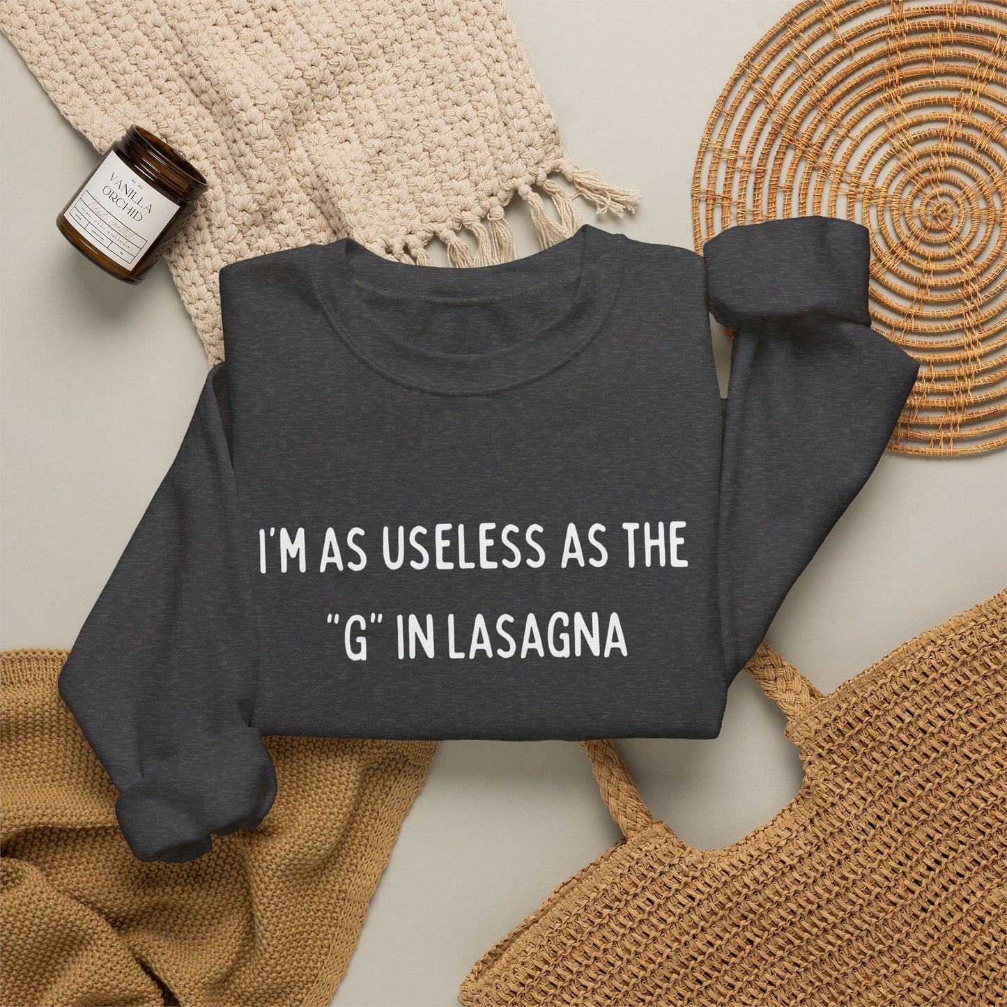 Babushka Cat Lasagna Quote Unisex Heavy Blend™ Crewneck Sweatshirt