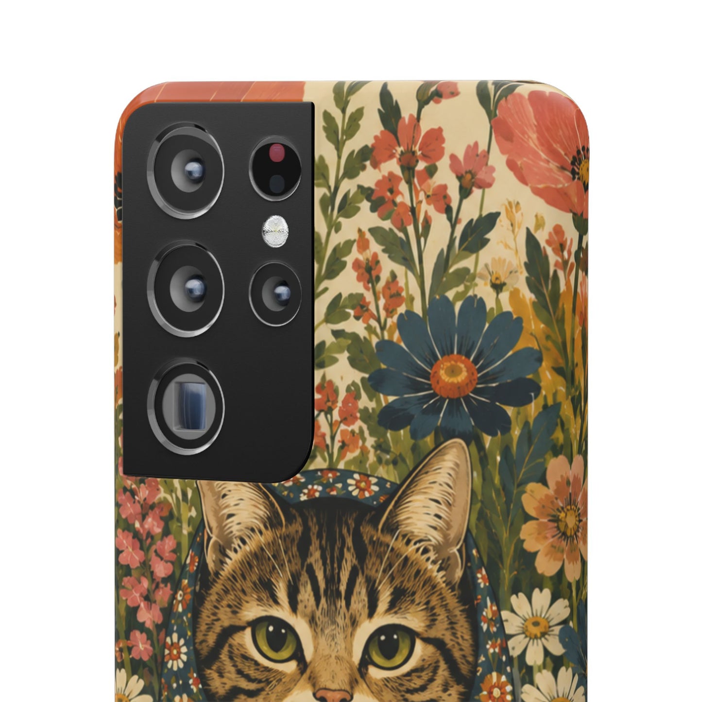 Babushka Cat Peeky Gardens Snap Phone Case