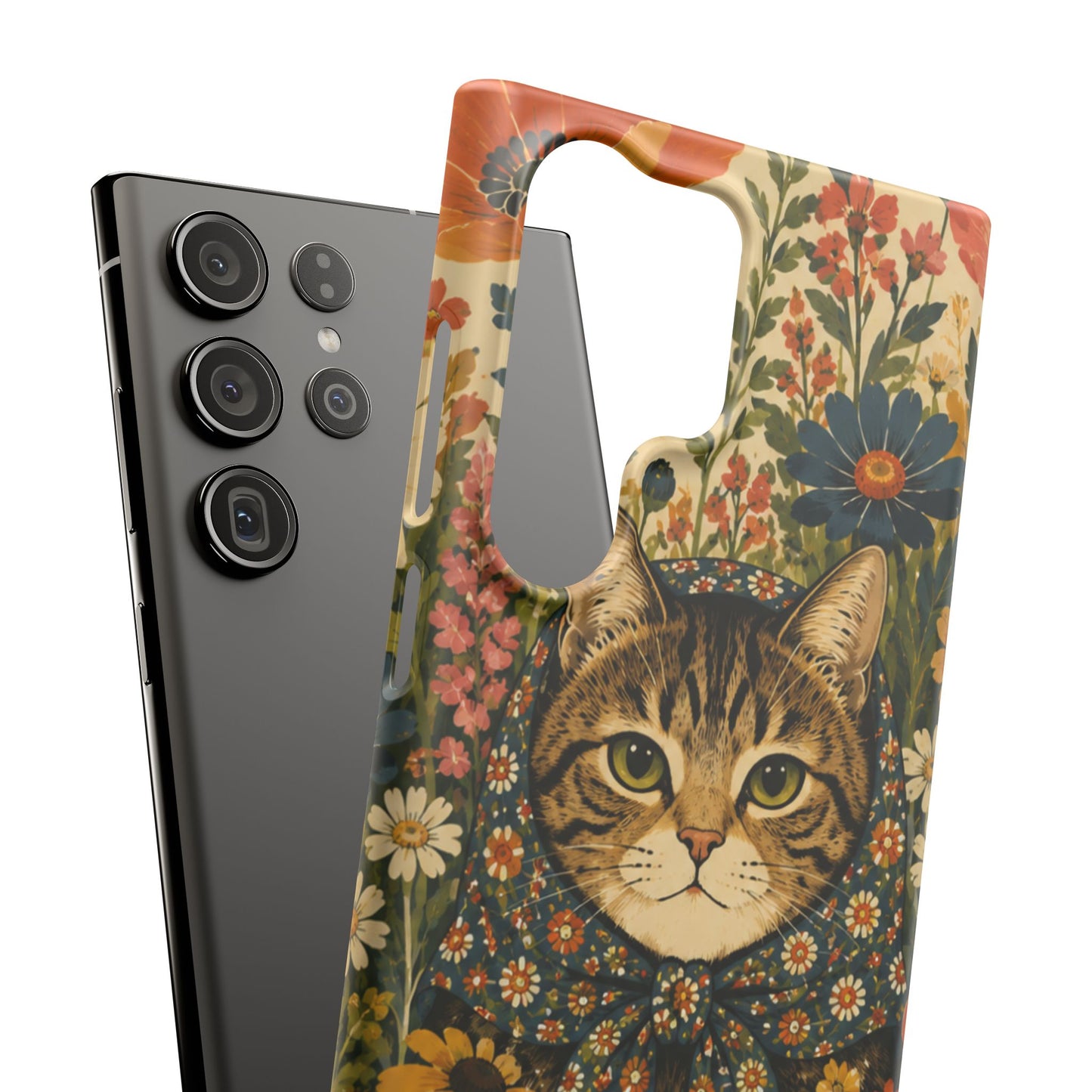 Babushka Cat Peeky Gardens Snap Phone Case