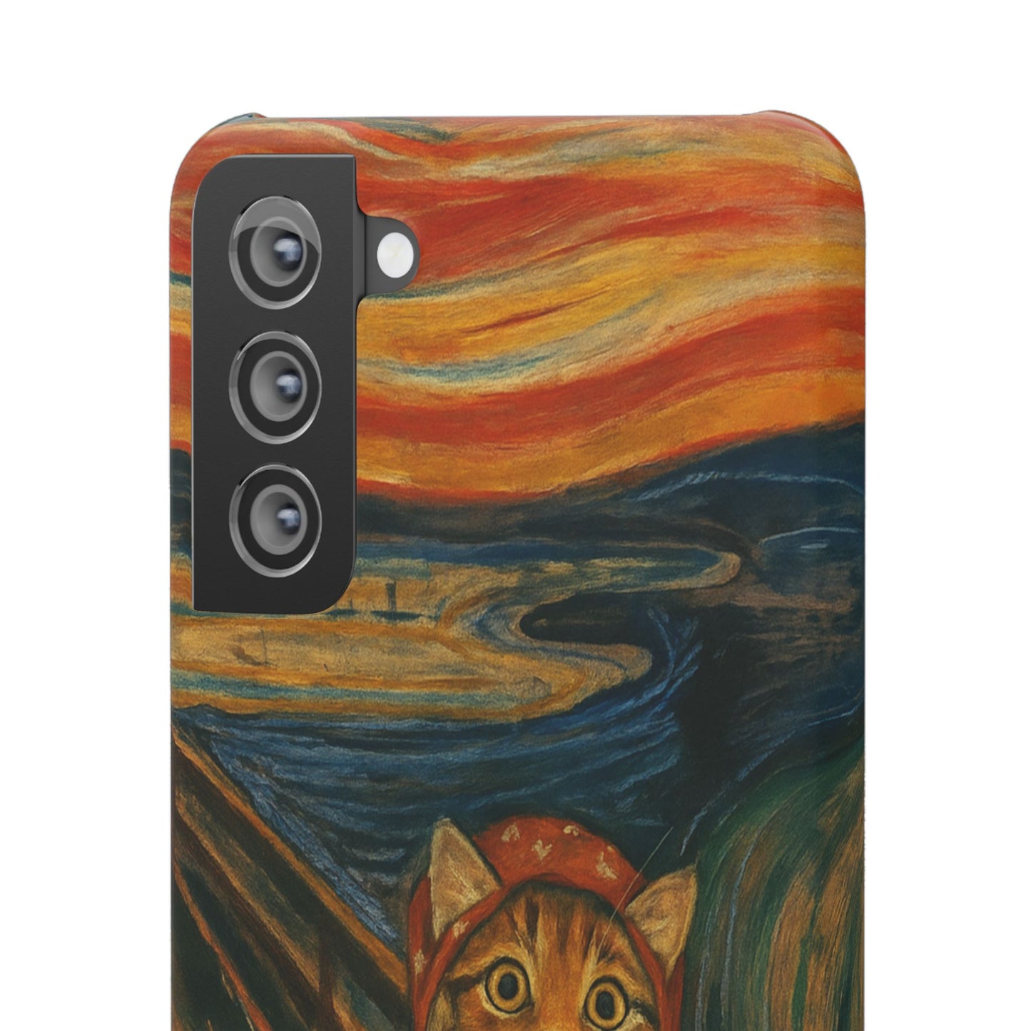 Babushka Cat x Edvard Munch The Scream Parody Art Snap Case