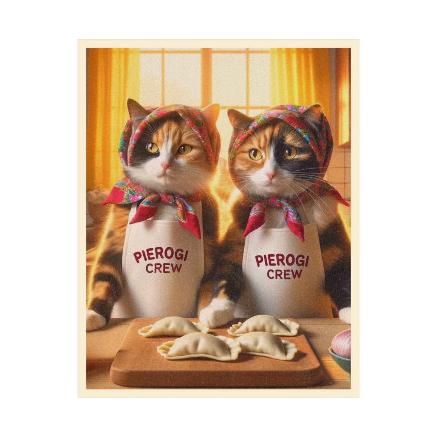 Babushka Cats Pierogi Crew Matte Vertical Poster