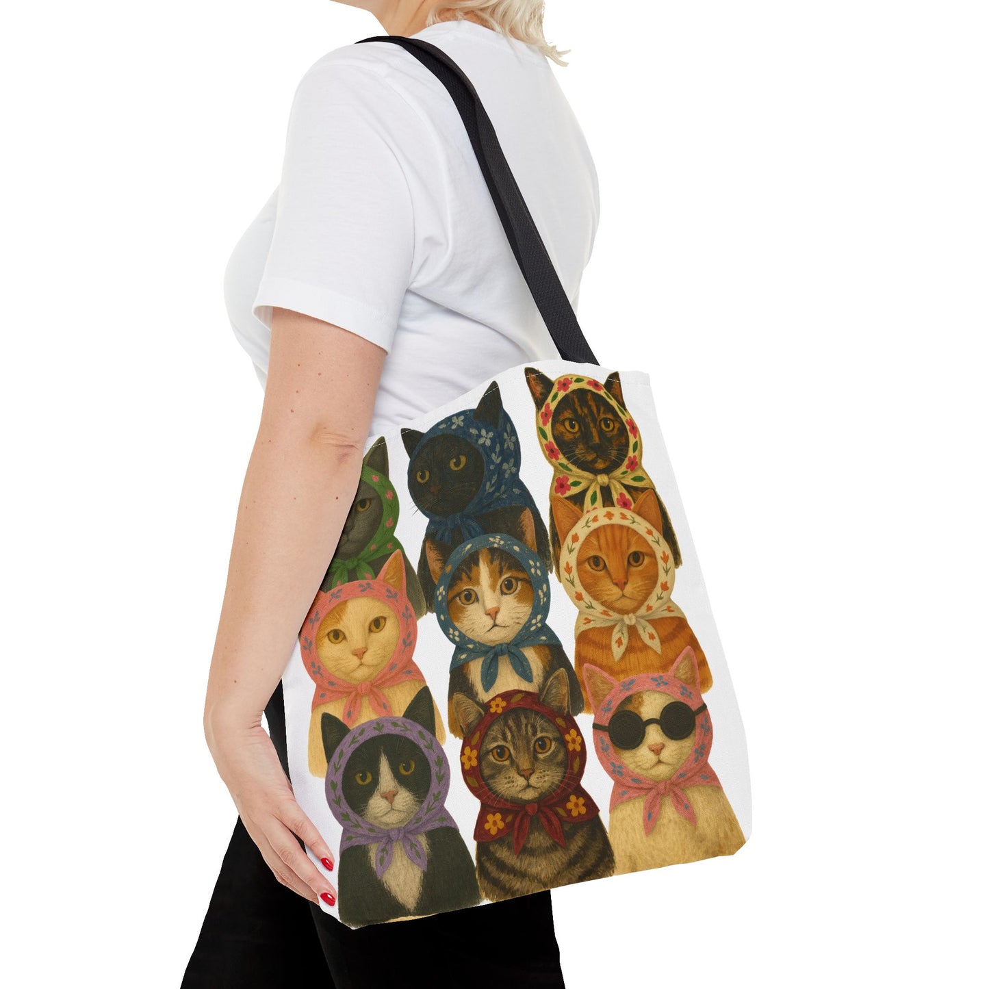 Babushka Cat Lovers Tote Bag