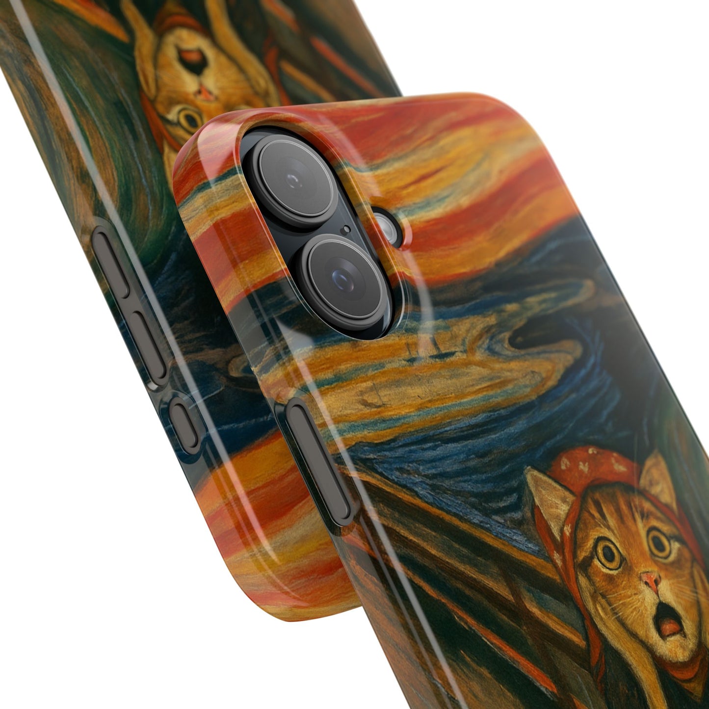 Babushka Cat x Edvard Munch The Scream Parody Art Snap Case