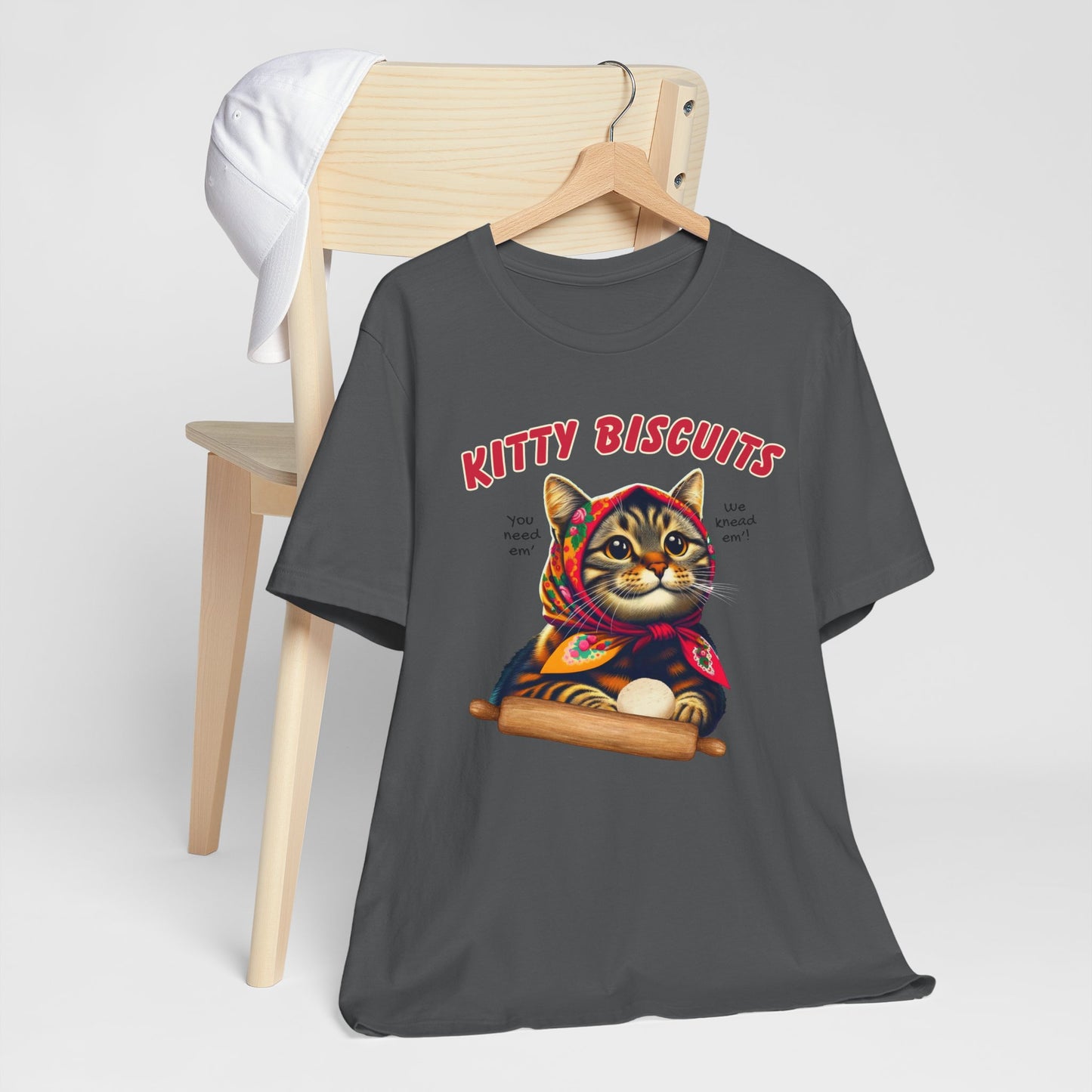 Kitty Biscuits Babushka Cat Unisex Jersey Short Sleeve Tee