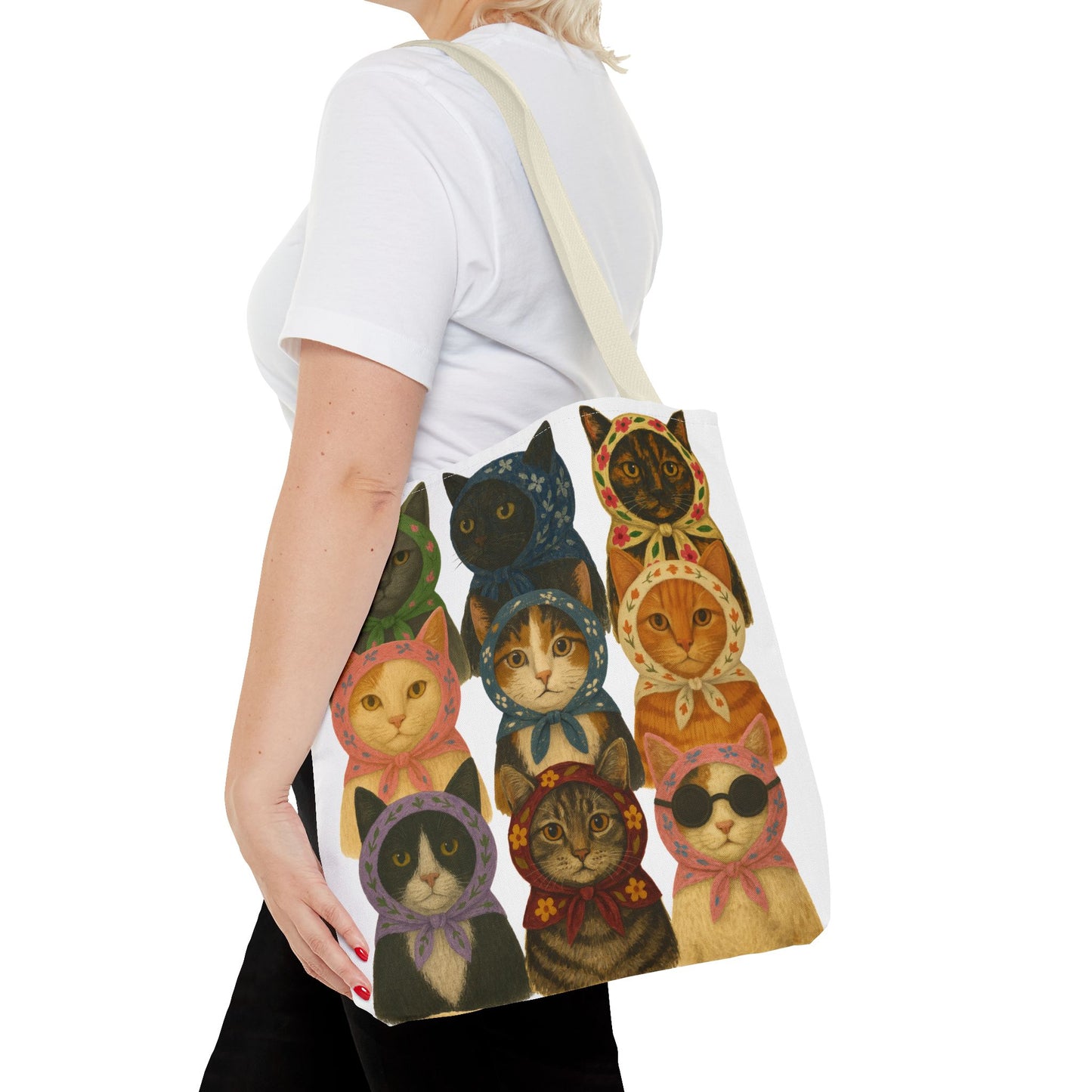 Babushka Cat Lovers Tote Bag