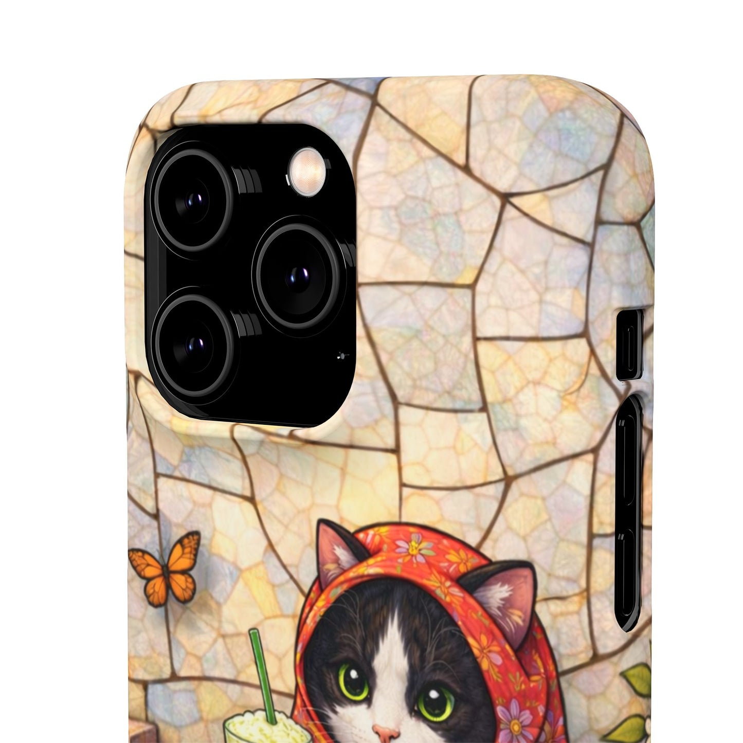 Babushka Cat Reads, Tuxedo Cat Literary Snap Phone Case