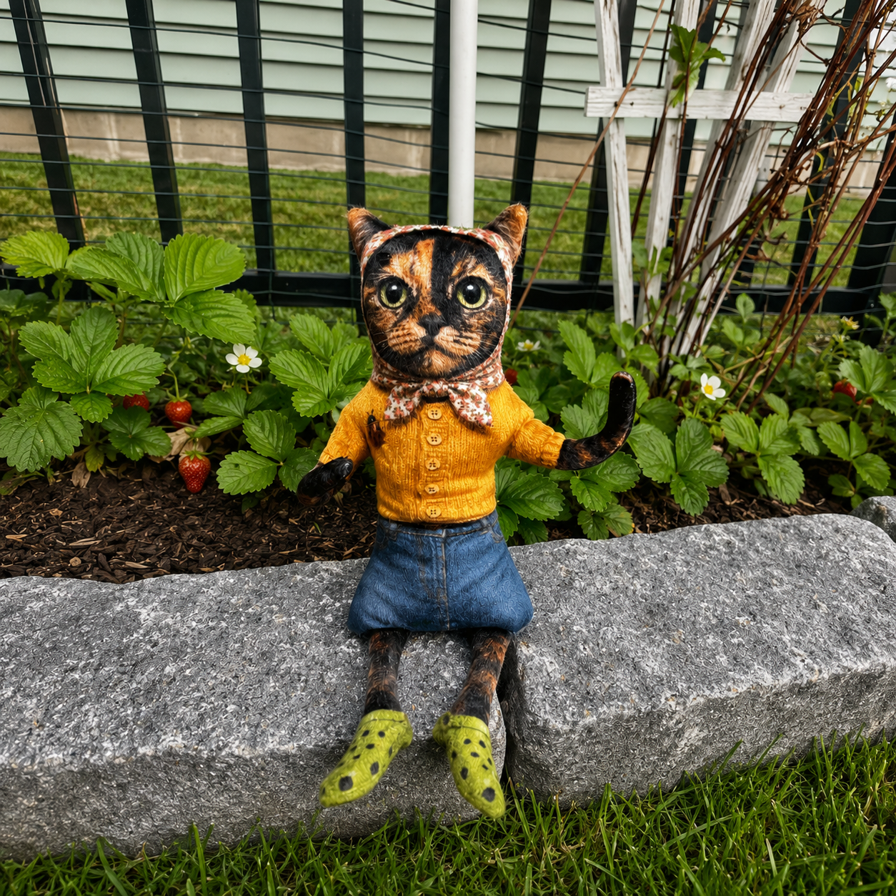 Babushka Cat Calico/Tortie Cat Posie Doll