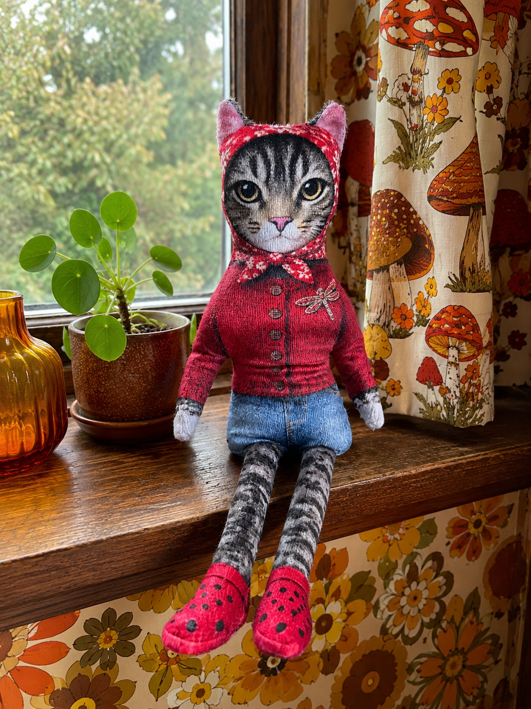 Babushka Cat Bendy Doll