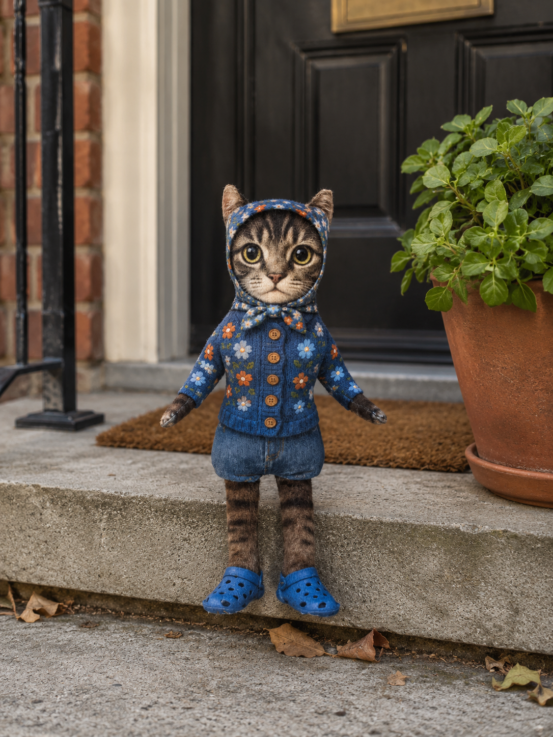 Babushka Cat Tabby Cat Posie Doll
