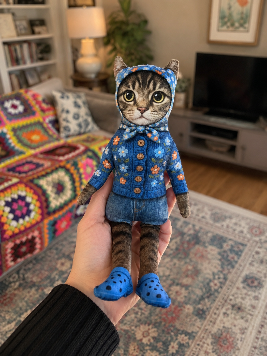 Babushka Cat Tabby Cat Posie Doll
