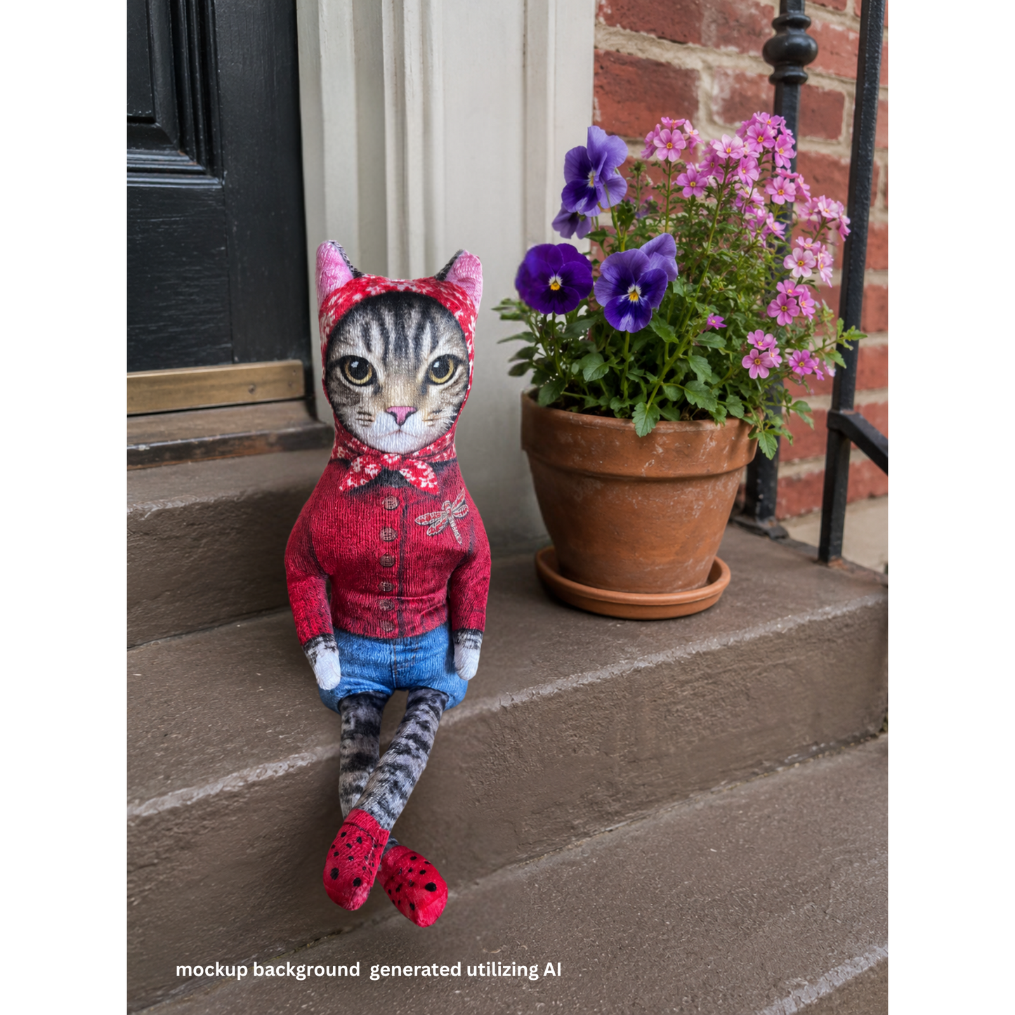 Babushka Cat Bendy Doll
