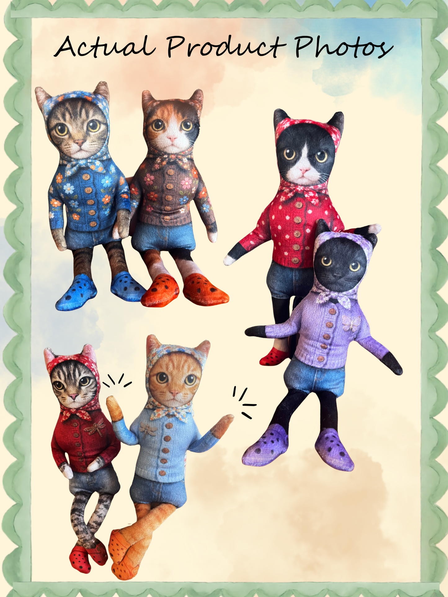 Babushka Cat Orange Tabby Bendy Dol