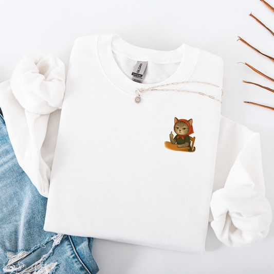 Snarky Babushka Cat Lover Crewneck Sweatshirt, Cozy Gift for Cat Owners