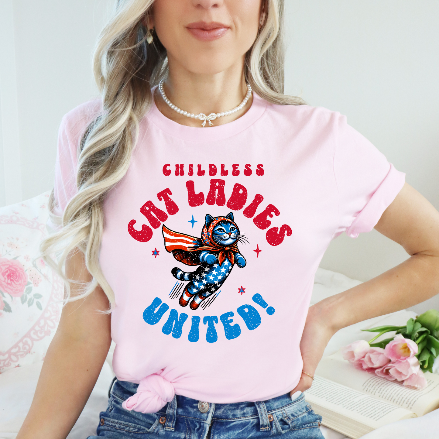 Childless Cat Ladies United,  Unisex Jersey Short Sleeve Tee for Cat Loving Ladies