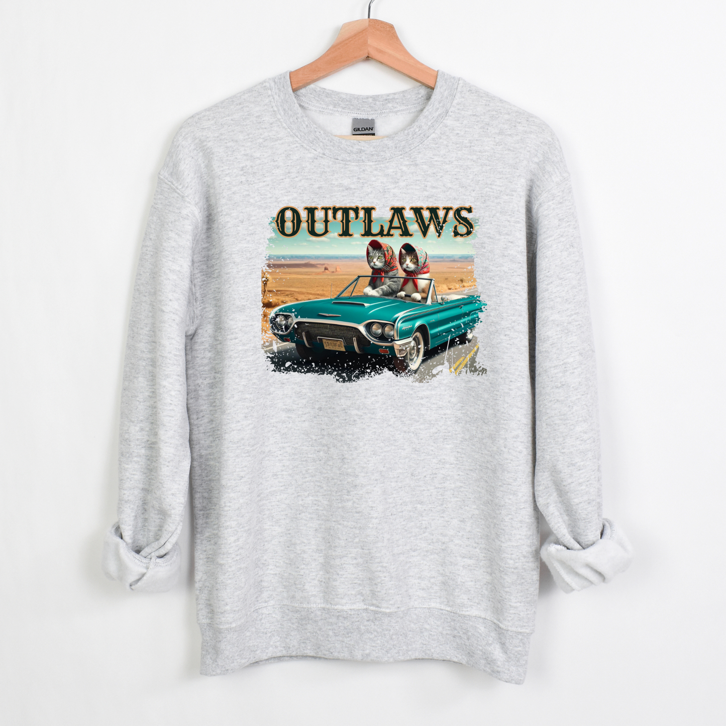 Babushka Cat Outlaws Unisex Heavy Blend™ Crewneck Sweatshirt