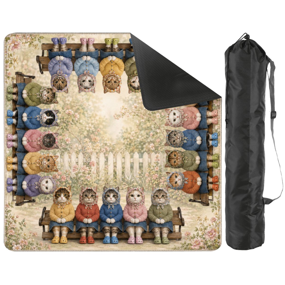 Babushka Cats Mahjong Mat – Park Bench Pretties-Ships Rolled Up