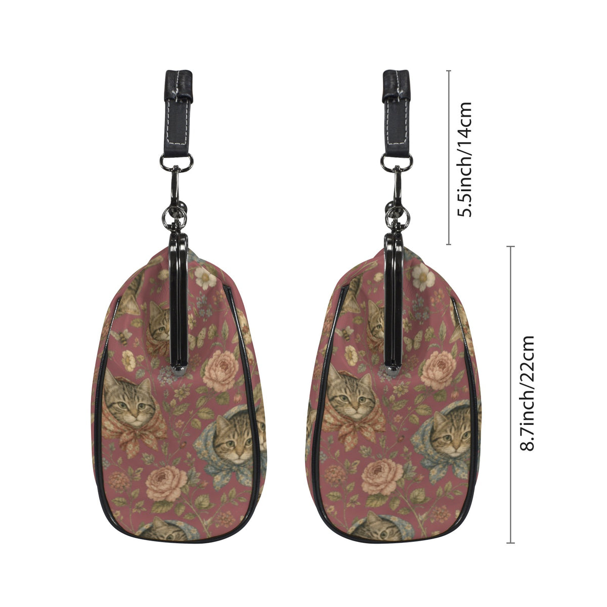 Babushka Cat Rosey Heads Crossbody Shoulder Bag