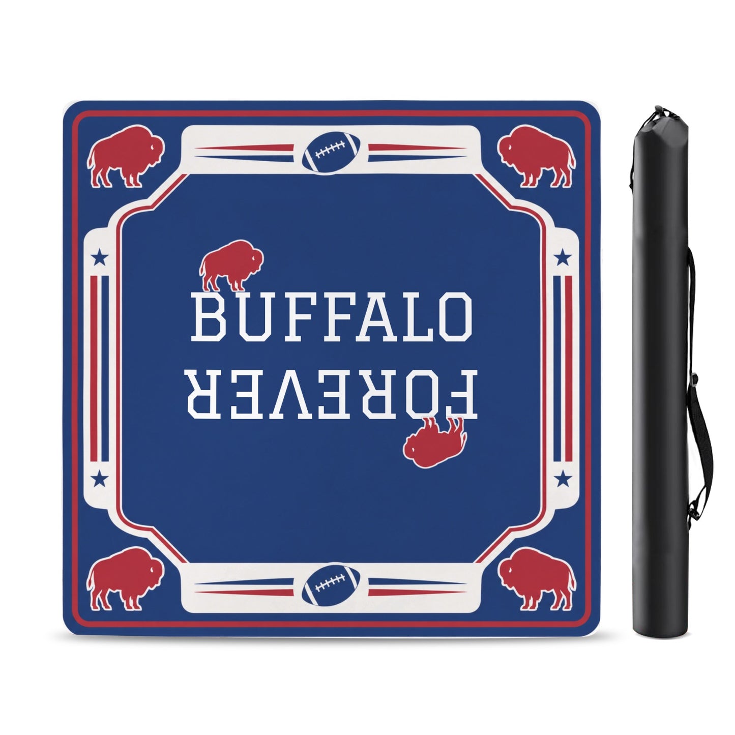 BUFFALO FOREVER Stitched-Edge Mahjong Table Mat 33" x 33" | Ships from USA