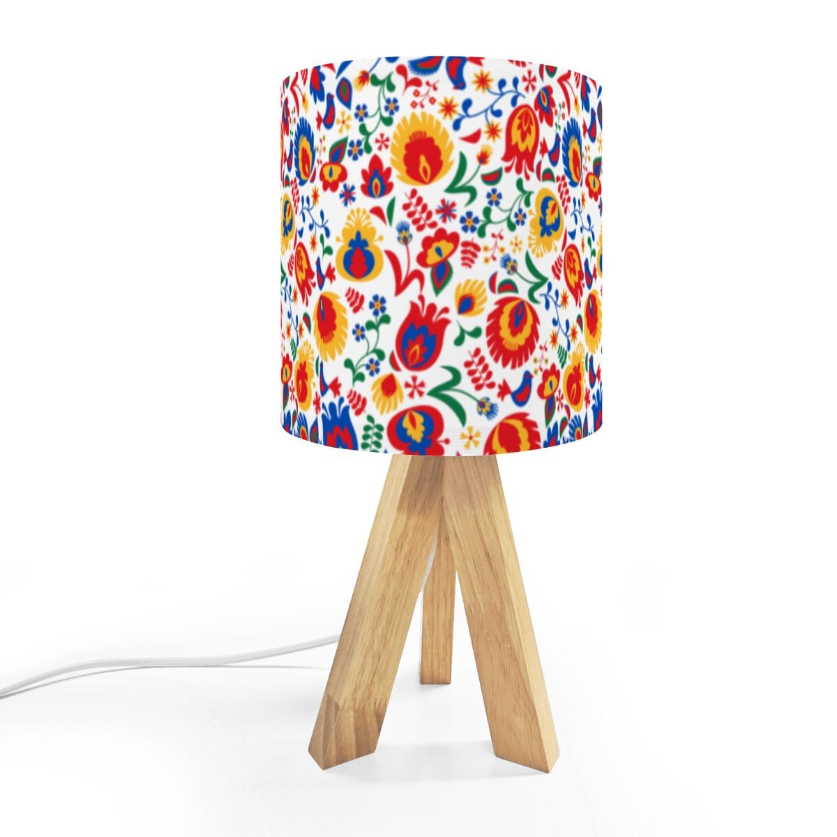 Floral Wycinanki Flowers, Tripod Table Lamp