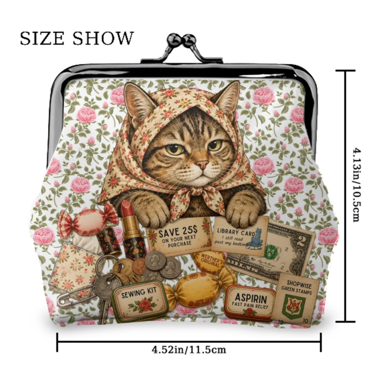 Women's Leather Kiss Lock Coin Purse vintage wallpaper2 Untitled design (5)