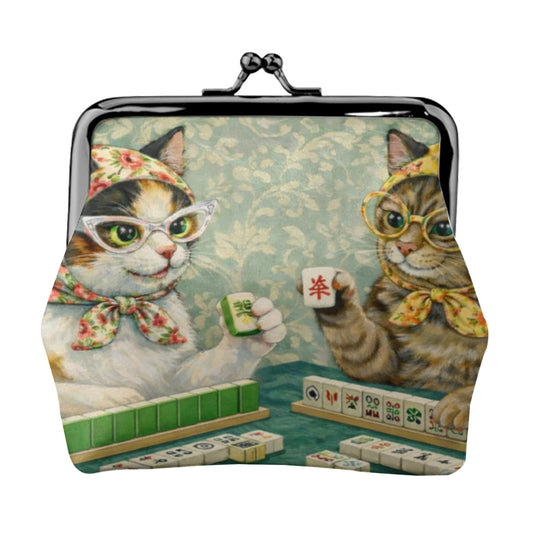 Babushka Cats Playing Mahjong