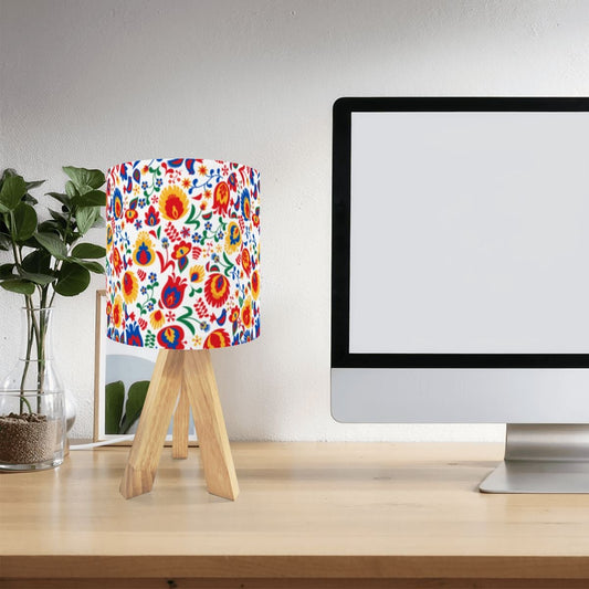 Floral Wycinanki Flowers, Tripod Table Lamp