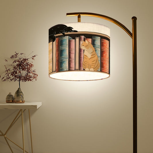 Books and Cats Arc Floor Lamp (Made in USA)