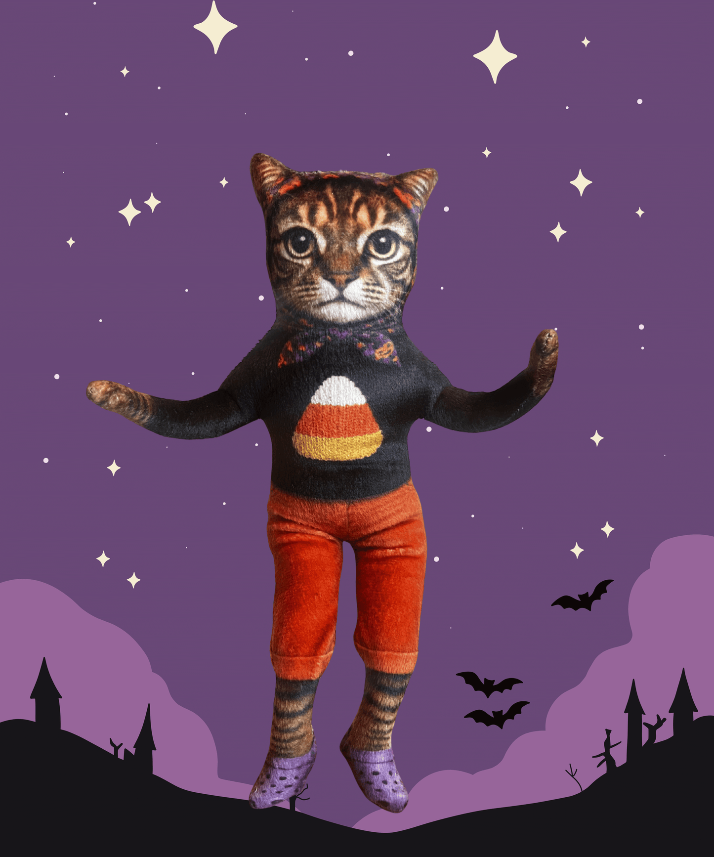 Babushka Cat Halloween-Fall Posie Doll