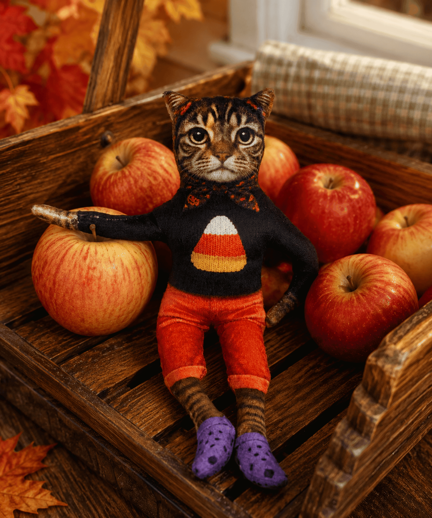 Babushka Cat Halloween-Fall Posie Doll