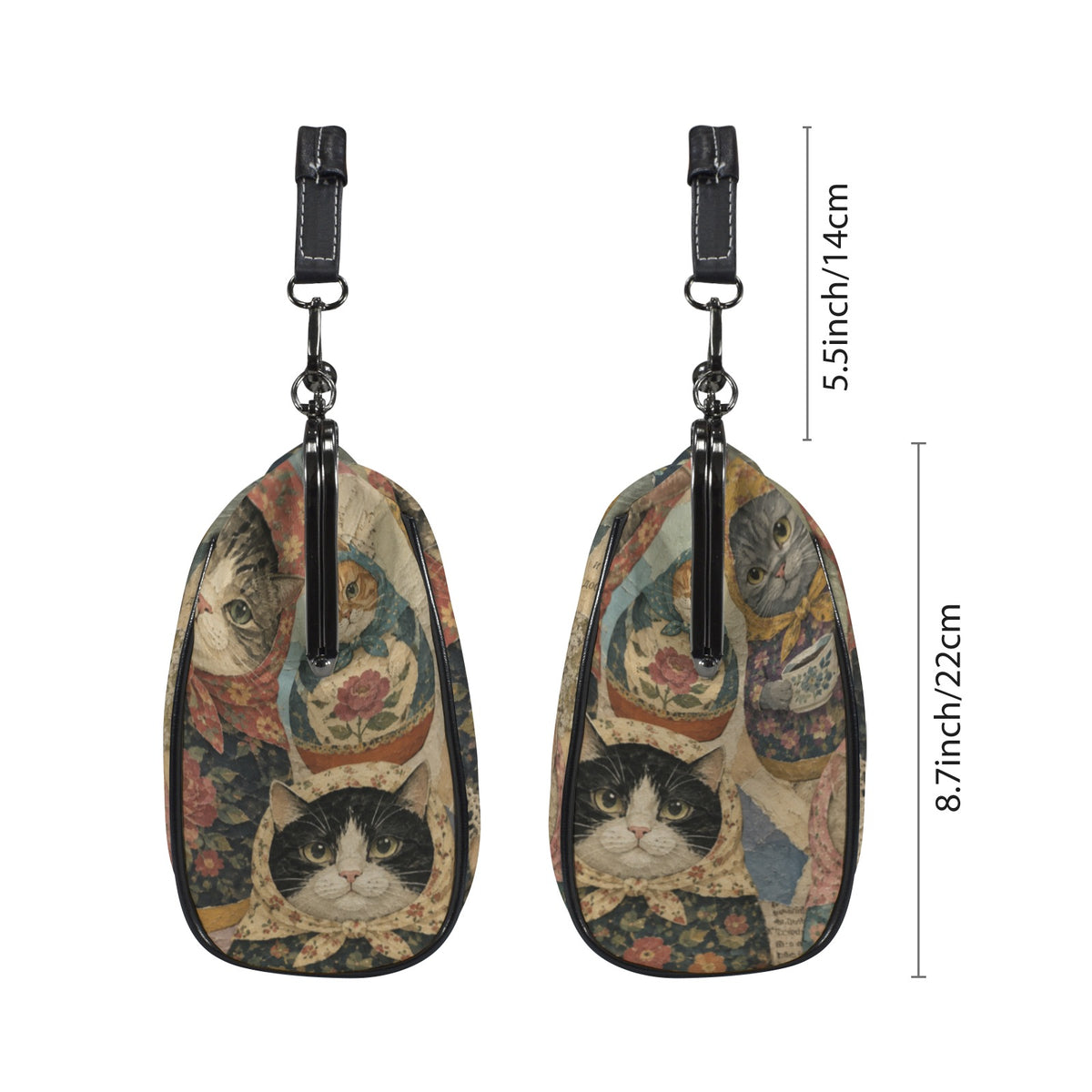 Babushkatroyshka Cat Collage Kisslock Bag
