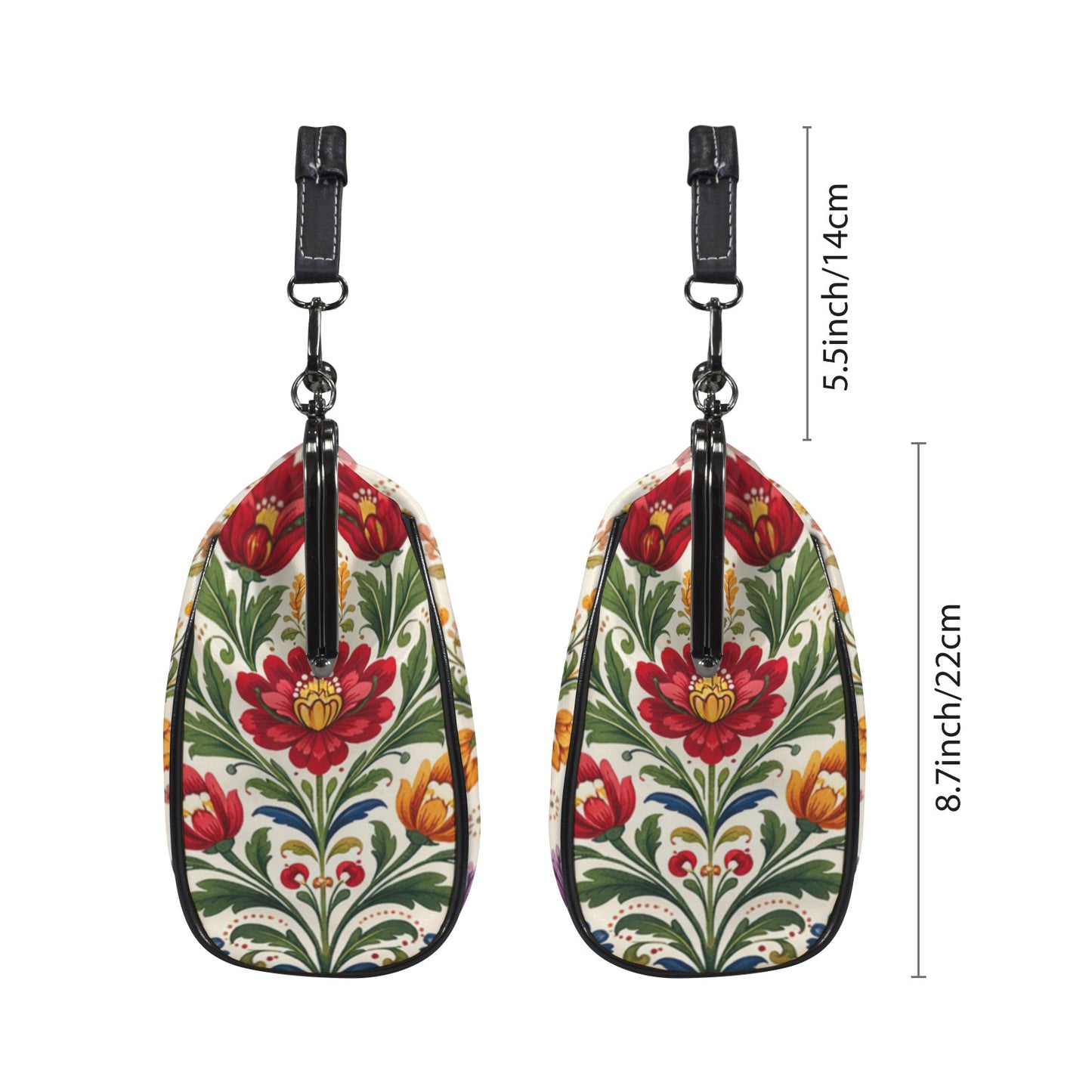 Wycinanki Folk Art Kisslock Vintage Style Crossbody Shoulder Bag