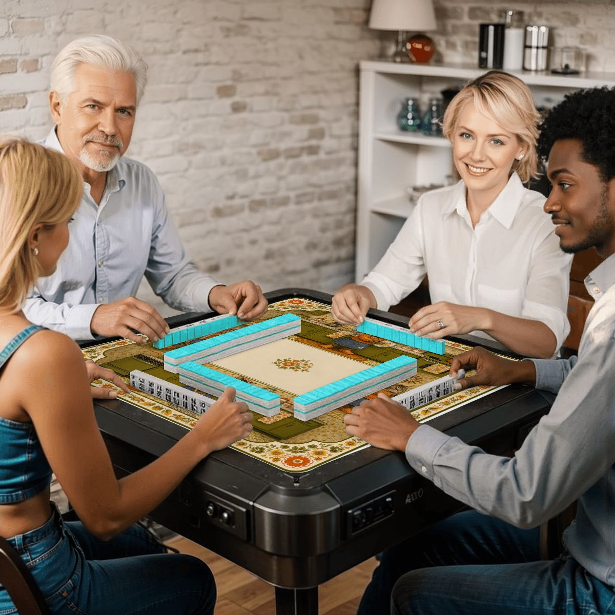 Babushka Cat 70's Kitchen Magic Mahjong Mat