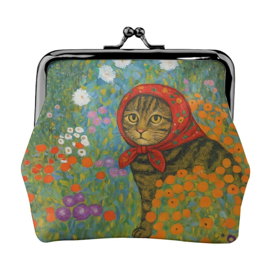 Babushka Cat Women's  Kiss Lock Coin Purse famous painting
