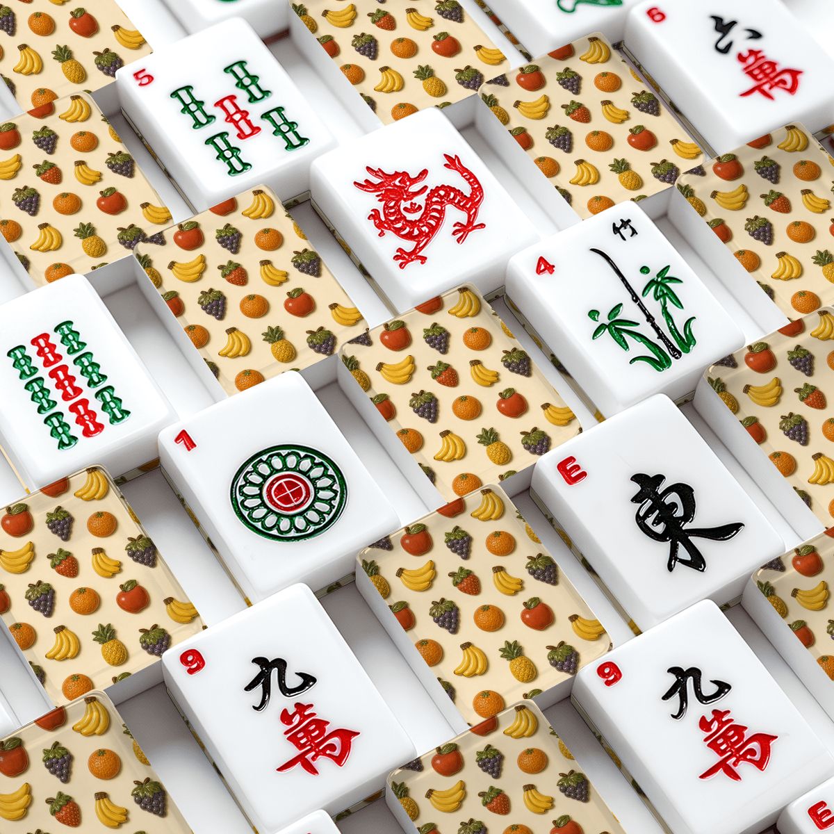 Fruit Magnet 70's Aesthetic American Mahjong Tiles