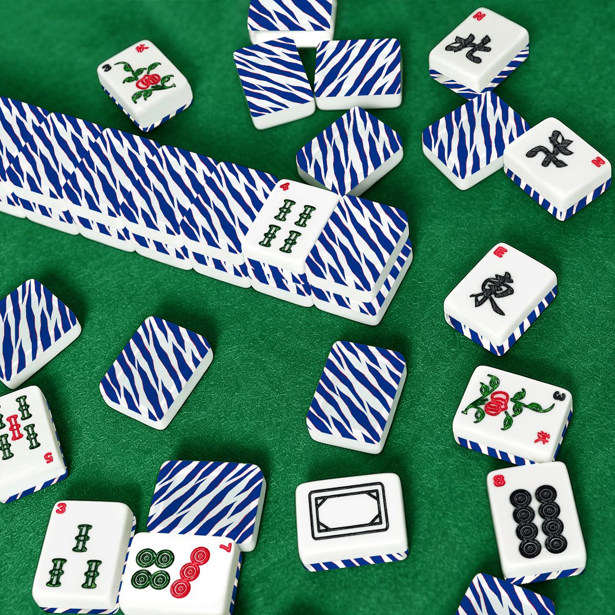 Buffalo Blue and White Football Love 166-Piece American Mahjong Tile Set